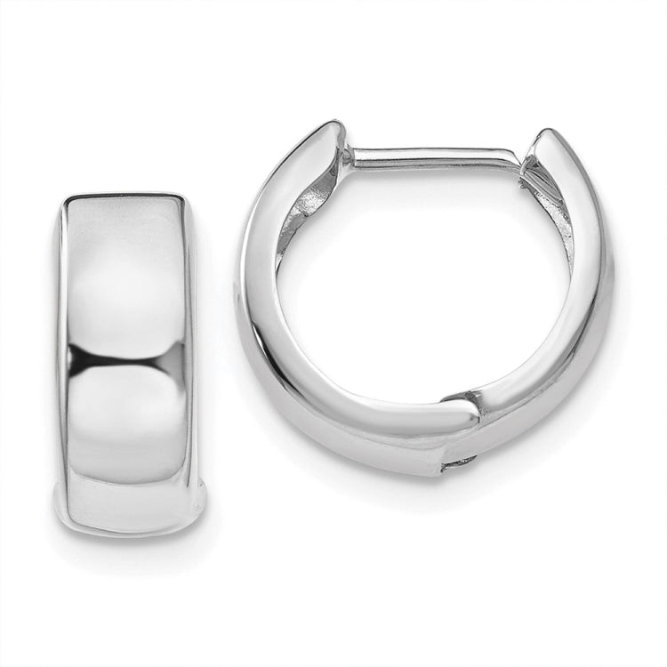 14k White Gold Polished Hinged Hoop Earrings 14k White Gold Polished Hinged Hoop Earrings
