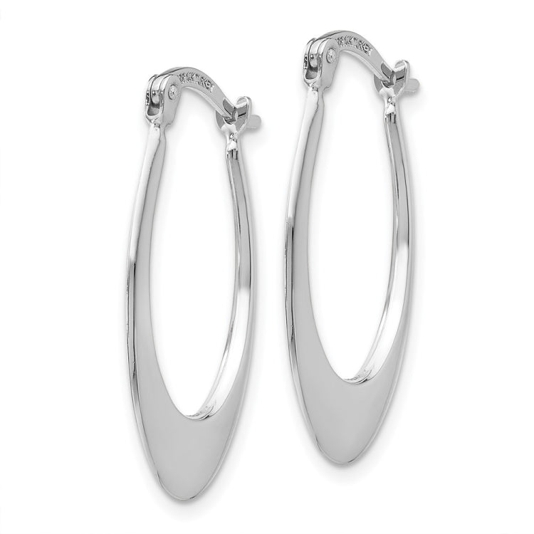14k White Gold 1x26mm Polished Tapered Oval Hoop Earrings 14k White Gold 1x26mm Polished Tapered Oval Hoop Earrings