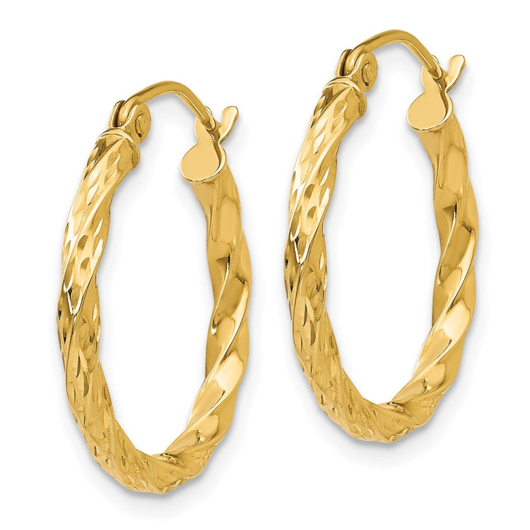 14K Twist Hollow Hoop Earrings 14K Twist Hollow Hoop Earrings