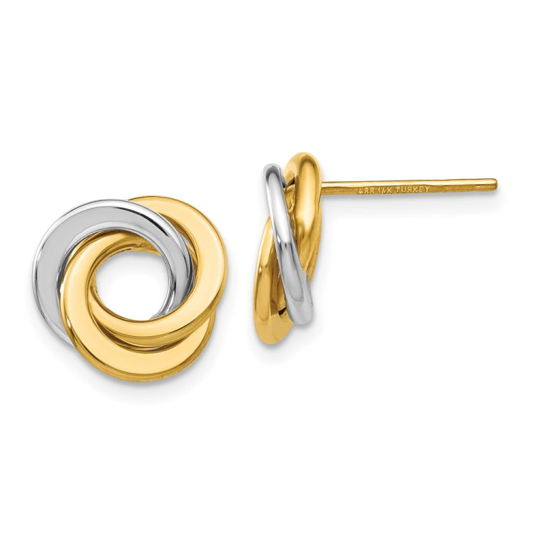 14k Two-tone Polished Intertwined Circles Post Earrings 14k Two-tone Polished Intertwined Circles Post Earrings