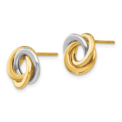 14k Two-tone Polished Intertwined Circles Post Earrings 14k Two-tone Polished Intertwined Circles Post Earrings