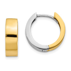 14k Two-tone Round Hinged Hoop Earrings 14k Two-tone Round Hinged Hoop Earrings