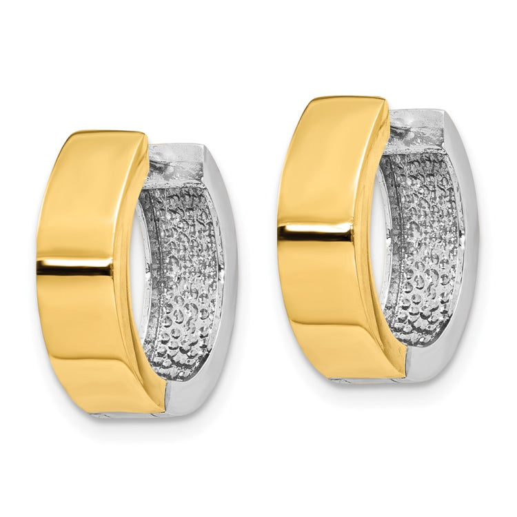 14k Two-tone Round Hinged Hoop Earrings 14k Two-tone Round Hinged Hoop Earrings