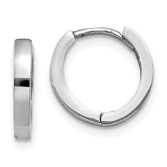 14k White Gold Round Hinged Hoop Earrings 14k White Gold Round Hinged Hoop Earrings