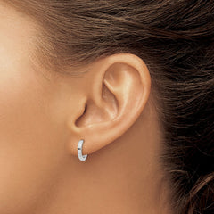 14k White Gold Round Hinged Hoop Earrings 14k White Gold Round Hinged Hoop Earrings