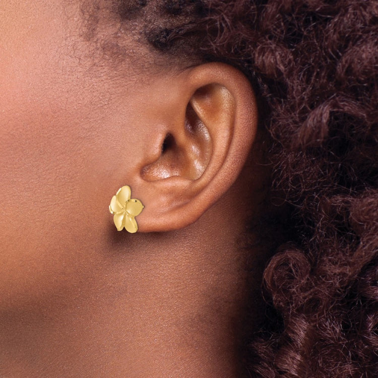 14k Plumeria French Wire Earrings 14k Plumeria French Wire Earrings