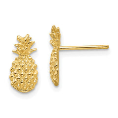 14K Polished and Textured Pineapple Post Earrings 14K Polished and Textured Pineapple Post Earrings