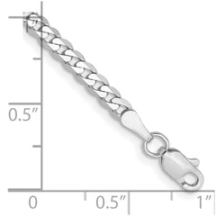 14K White Gold 7 inch 2.9mm Flat Beveled Curb with Lobster Clasp Bracelet 14K White Gold 7 inch 2.9mm Flat Beveled Curb with Lobster Clasp Bracelet