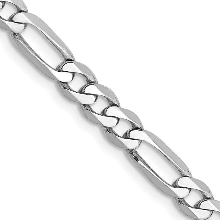 14K White Gold 20 inch 4.5mm Flat Figaro with Lobster Clasp Chain 14K White Gold 20 inch 4.5mm Flat Figaro with Lobster Clasp Chain