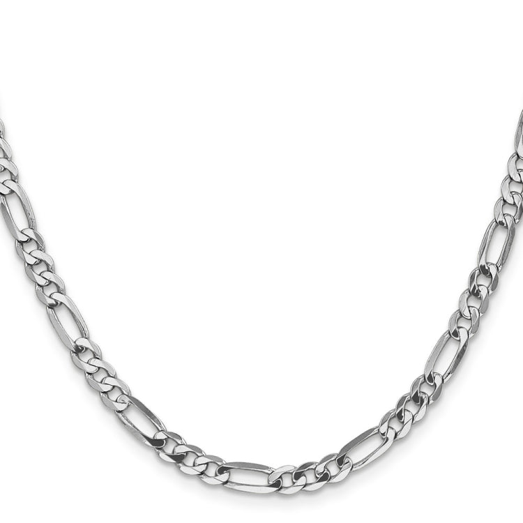 14K White Gold 20 inch 4.5mm Flat Figaro with Lobster Clasp Chain 14K White Gold 20 inch 4.5mm Flat Figaro with Lobster Clasp Chain