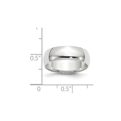 14k White Gold 6mm Lightweight Half Round Wedding Band Size 10.5 14k White Gold 6mm Lightweight Half Round Wedding Band Size 10.5