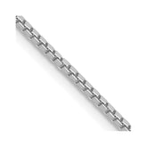 14K White Gold 20 inch 1.4mm Box with Lobster Clasp Chain