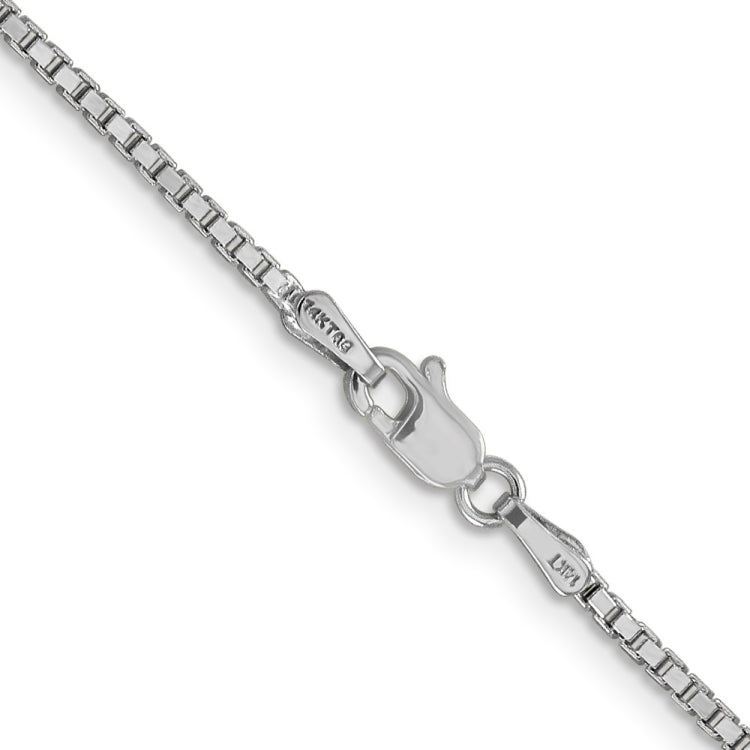 14K White Gold 20 inch 1.5mm Box with Lobster Clasp Chain 14K White Gold 20 inch 1.5mm Box with Lobster Clasp Chain