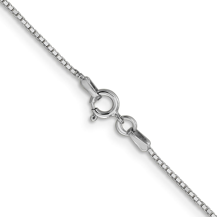 14K White Gold 20 inch .9mm Box with Spring Ring Clasp Chain 14K White Gold 20 inch .9mm Box with Spring Ring Clasp Chain