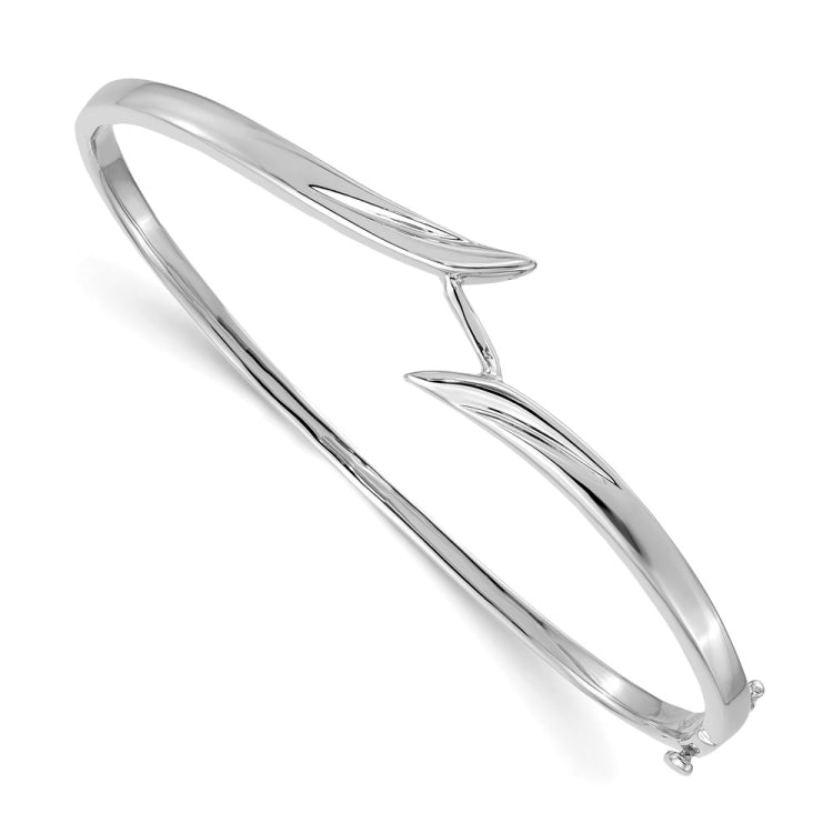 14k White Gold Hinged Oval Bangle Bracelet Mounting 14k White Gold Hinged Oval Bangle Bracelet Mounting