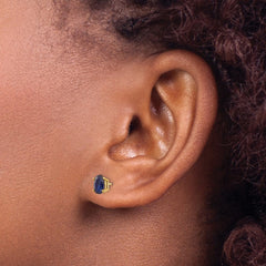 14k 6x4 Oval September/Sapphire Post Earrings 14k 6x4 Oval September/Sapphire Post Earrings