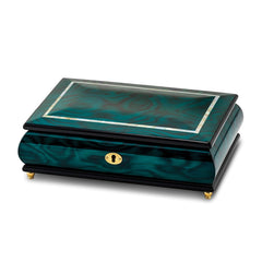 Luxury Giftware Green Walnut Burl Veneer with Mother of Pearl Inlay Locking Wooden (Plays Waltz of the Flowers) Music Box with Velveteen Lining Luxury Giftware Green Walnut Burl Veneer with Mother of Pearl Inlay Locking Wooden (Plays Waltz of the Flowers) Music Box with Velveteen Lining