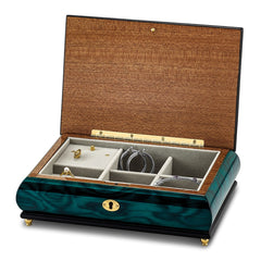 Luxury Giftware Green Walnut Burl Veneer with Mother of Pearl Inlay Locking Wooden (Plays Waltz of the Flowers) Music Box with Velveteen Lining Luxury Giftware Green Walnut Burl Veneer with Mother of Pearl Inlay Locking Wooden (Plays Waltz of the Flowers) Music Box with Velveteen Lining