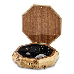 Luxury Giftware Walnut Burl Veneer with Scrolled Inlay Octagonal Locking Wooden (Plays Waltz of the Flowers) Music Box with Velveteen Lining Luxury Giftware Walnut Burl Veneer with Scrolled Inlay Octagonal Locking Wooden (Plays Waltz of the Flowers) Music Box with Velveteen Lining