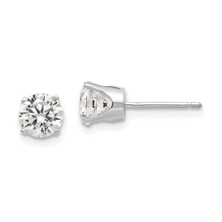 14k White Gold 5.5mm Round CZ Stud Earrings 14k White Gold 5.5mm Round CZ Stud Earrings