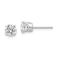 14k White Gold 5.5mm Round CZ Stud Earrings 14k White Gold 5.5mm Round CZ Stud Earrings