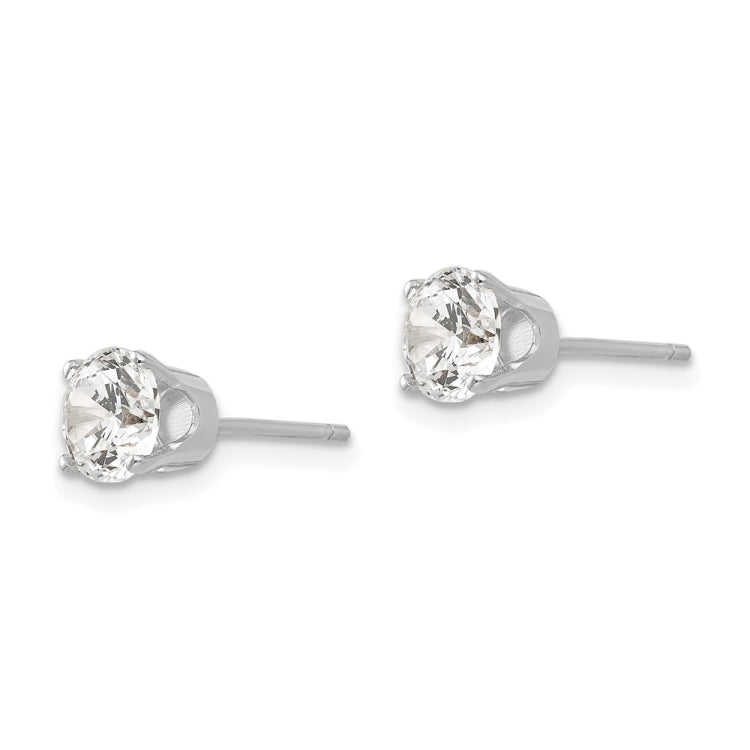 14k White Gold 5.5mm Round CZ Stud Earrings 14k White Gold 5.5mm Round CZ Stud Earrings
