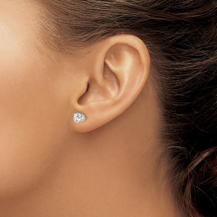 14k White Gold 5.5mm Round CZ Stud Earrings 14k White Gold 5.5mm Round CZ Stud Earrings