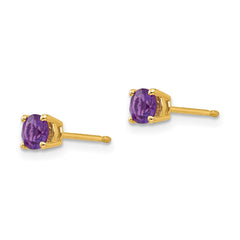 14k 4mm Round Amethyst Post Earrings 14k 4mm Round Amethyst Post Earrings