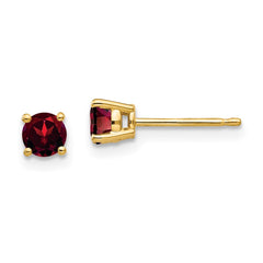 14k 4mm Round Garnet Post Earrings 14k 4mm Round Garnet Post Earrings