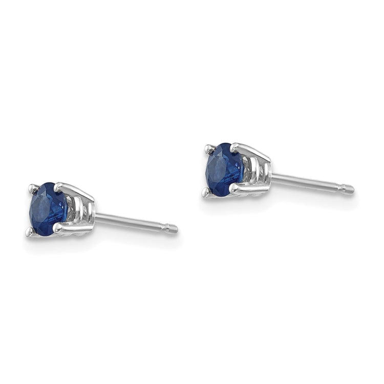 14k White Gold 4mm Round Sapphire Post Earrings 14k White Gold 4mm Round Sapphire Post Earrings