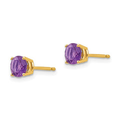 14k 5mm Round Amethyst Post Earrings 14k 5mm Round Amethyst Post Earrings
