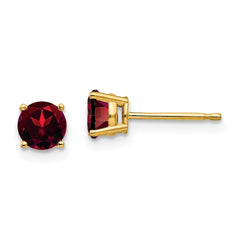 14k 5mm Round Garnet Post Earrings 14k 5mm Round Garnet Post Earrings