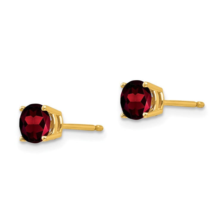 14k 5mm Round Garnet Post Earrings 14k 5mm Round Garnet Post Earrings