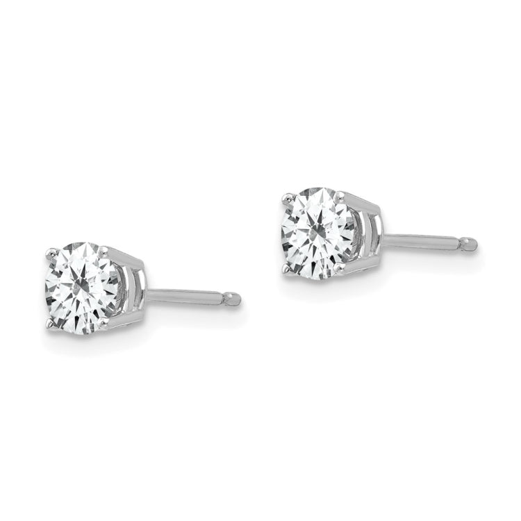 14k White Gold 5mm Round Cubic Zirconia Post Earrings 14k White Gold 5mm Round Cubic Zirconia Post Earrings