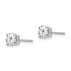 14k White Gold 5mm Round Cubic Zirconia Post Earrings 14k White Gold 5mm Round Cubic Zirconia Post Earrings