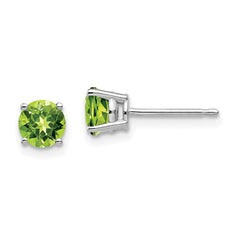 14k White Gold 5mm Round Peridot Post Earrings 14k White Gold 5mm Round Peridot Post Earrings
