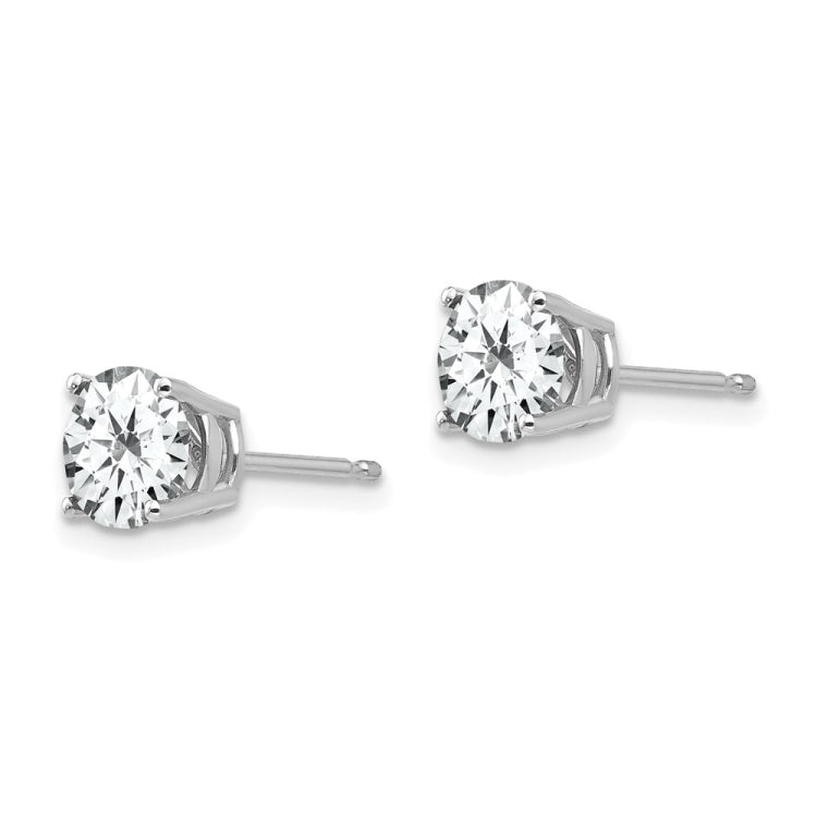 14k White Gold 6mm Round Cubic Zirconia Post Earrings 14k White Gold 6mm Round Cubic Zirconia Post Earrings