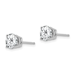 14k White Gold 6mm Round Cubic Zirconia Post Earrings 14k White Gold 6mm Round Cubic Zirconia Post Earrings