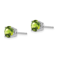 14k White Gold 6mm Round Peridot Post Earrings 14k White Gold 6mm Round Peridot Post Earrings
