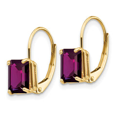 14k 7x5mm Emerald-cut Amethyst Leverback Earrings 14k 7x5mm Emerald-cut Amethyst Leverback Earrings