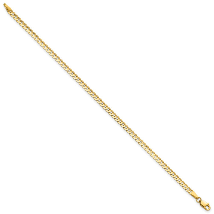 14K 7 inch 3mm Open Concave Curb with Lobster Clasp Bracelet 14K 7 inch 3mm Open Concave Curb with Lobster Clasp Bracelet