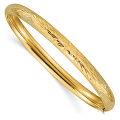 14k 4/16 Oversized Laser-Cut 6.00mm Hinged Oval Bangle Bracelet 14k 4/16 Oversized Laser-Cut 6.00mm Hinged Oval Bangle Bracelet