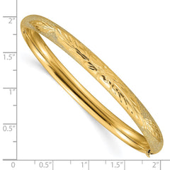 14k 4/16 Oversized Laser-Cut 6.00mm Hinged Oval Bangle Bracelet 14k 4/16 Oversized Laser-Cut 6.00mm Hinged Oval Bangle Bracelet