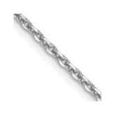 14K White Gold 18 inch 1.65mm Diamond-cut Cable with Lobster Clasp Chain