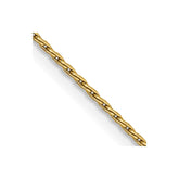 14K 18 inch 1mm Round Parisian Wheat with Lobster Clasp Chain