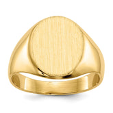 14k 10.5x12.0mm Closed Back Signet Ring