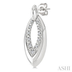 1/10 Ctw Marquise Shape Inner Link Single Cut Diamond Earrings in Sterling Silver 1/10 Ctw Marquise Shape Inner Link Single Cut Diamond Earrings in Sterling Silver