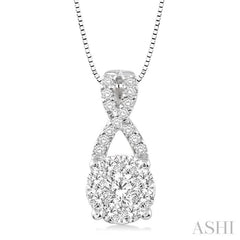 1/4 Ctw Lovebright Round Cut Diamond Pendant in 14K White Gold with Chain 1/4 Ctw Lovebright Round Cut Diamond Pendant in 14K White Gold with Chain