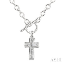 1/20 Ctw Cross Toggle Single Cut Diamond Fashion Necklace in Sterling Silver 1/20 Ctw Cross Toggle Single Cut Diamond Fashion Necklace in Sterling Silver