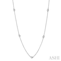 1/3 Ctw Round Cut Diamond Station Necklace in 14K White Gold 1/3 Ctw Round Cut Diamond Station Necklace in 14K White Gold